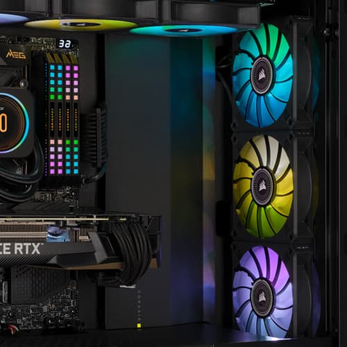 Corsair iCUE ML120 RGB Elite Premium 120mm PWM Magnetic Levitation Triple Fan Kit (Black)
